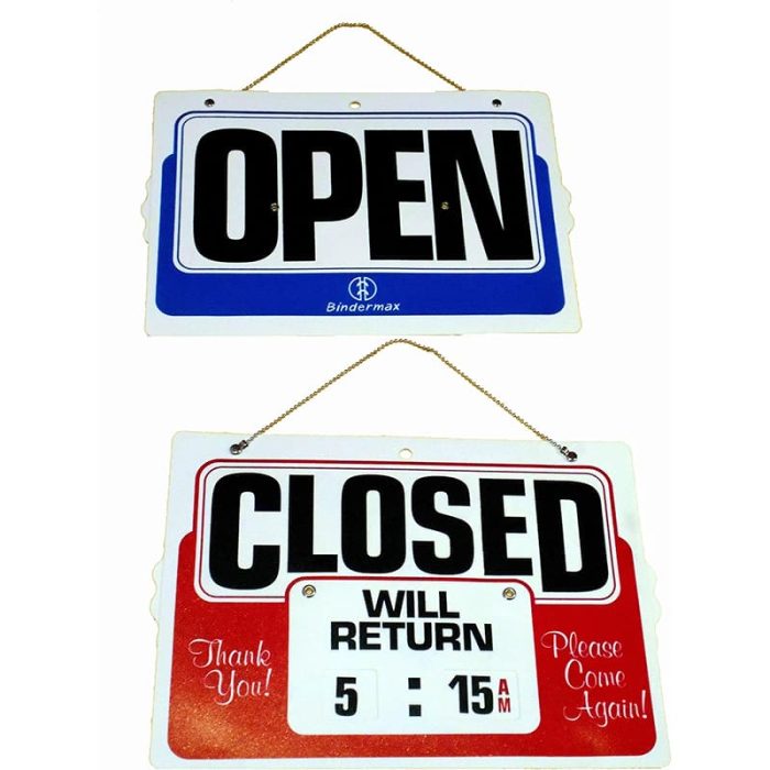 Open / Closed Hanging Sign Board 10x6