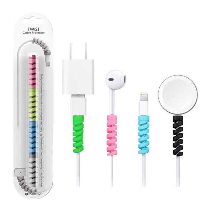 Set of 4 Spiral Cable Protector Winder Sleeves