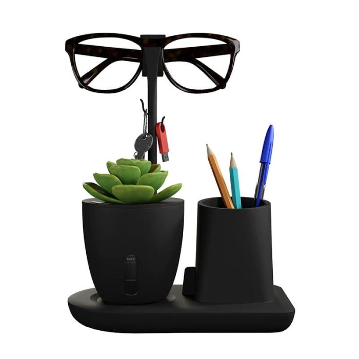 Pen Stand For Study Table with Self Watering Plant