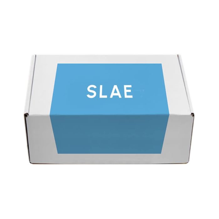 White Mailer Box with Custom Sticker